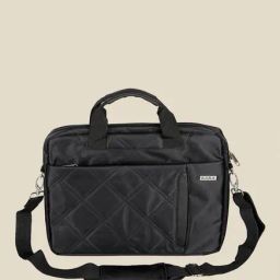 Kara Black Textured Nylon Laptop Bag-picture-27