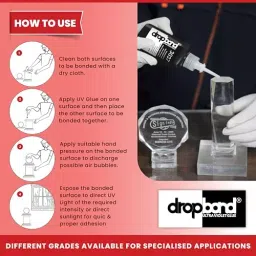 Drop Bond By POLYFIX Ultra Violet Glue 100 g UV Glass & Paper Premium Adhesive for Bonding Quick Curing, 3030 image 5