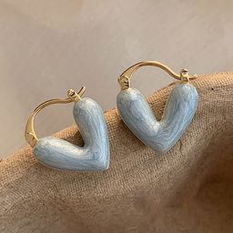 FIMBUL Heart Shaped Hoop Earrings-picture-26