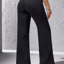 NU CLOTHS Women Comfort Wide Leg High-Rise Stretchable Jeans image 3