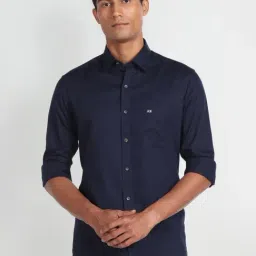 Arrow Sport Blue Cotton Slim Fit Shirt-picture-35