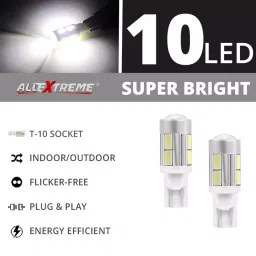 AllExtreme EXT10SW 10 LED Parking Light Bulb for Car Bike and Motorcycle (3 W,White ,2pc) image 2