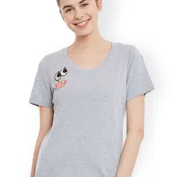 Miss Chase Women Grey Solid Pure Cotton Top-image-46