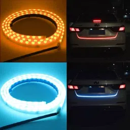 AllExtreme EXDRLY2 LED DRL LED Strip for Bikes Cars&Home Decoration Rear (Red,Orange&Ice Blue,2pc) image 3