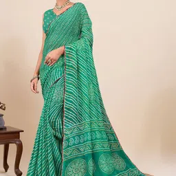 100 Dreams Bandhani Poly Chiffon Bandhani Saree-picture-15