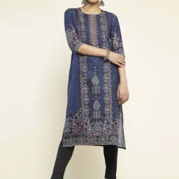 Soch Blue Printed Straight Kurta-picture-20