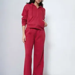 Ajile By Pantaloons Red Flared Fit Trackpants image 5