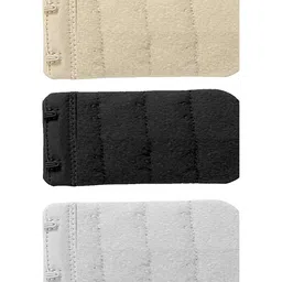 wooger Women Bra Hook Extender 2 Hook 3 Eye bra Extender (Black, White, Beige,Pack Of 3) image 2