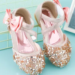Babyoye Bellies with Velcro Closure & Bow Applique - Pink image 1