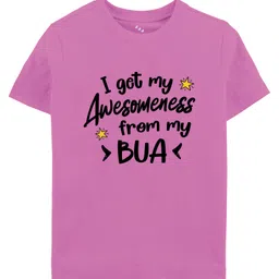 Zeezeezoo Family Theme Half Sleeves I Get My Awesomeness From Bua Printed T-Shirt - Pink-picture-24