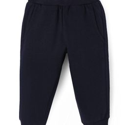 Zero Knit Full Length Solid Colour Fleece & Woollen Bottom - Navy Blue-picture-40