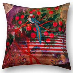 Sej By Nisha Gupta Abstract Premium 16 By 16 Cushion Cover - Red image 2