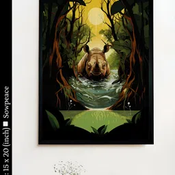 SOWPEACE Green & Yellow 1 Piece Canvas Abstract Wall Photographs-picture-18