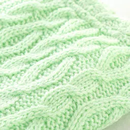 Babyhug Knit Full Length Fleece & Woollen Bottom with Cable Knit Design Solid Colour - Green image 3