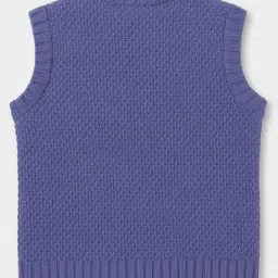 Mi Arcus Knit Sleeveless Cable Knit Designed Sweater - Blue image 4
