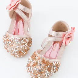 Babyoye Bellies with Velcro Closure & Bow Applique - Pink image 3