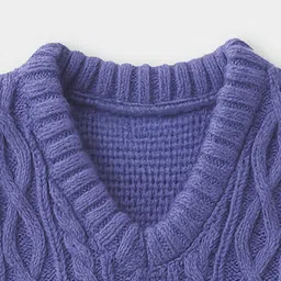 Mi Arcus Knit Sleeveless Cable Knit Designed Sweater - Blue image 5