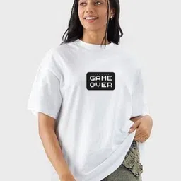 URBANICE Women Printed Drop-Shoulder Sleeves T-shirt-image-41