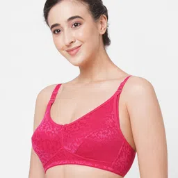 ECOMAMA Organic Cotton & BambooAntimicrobial Non-Padded Nursing Bra Floral Pattern - Pink image 5