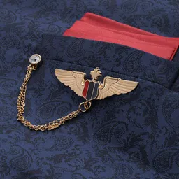 Manyavar Men Navy Blue & Beige Ethnic Motif Printed Sherwani and Churidar Set image 3