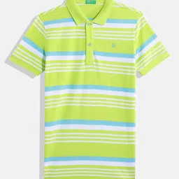 United Colors of Benetton Boys Pure Cotton Striped Polo Collar T-shirt-picture-16