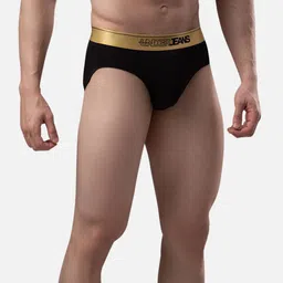 UnderJeans by Spykar Men Black Solid Basic Briefs UJMBRPBS041 image 2