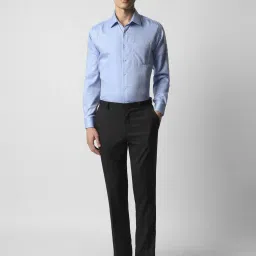 Van Heusen Blue Cotton Slim Fit Texture Shirt image 5