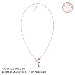 GIVA 925 Silver Rose Gold Sparkling Ginkgo Leaf Necklace image 5