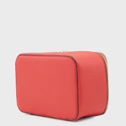 Caprese Red Solid Extra Large Vanity Case image 5