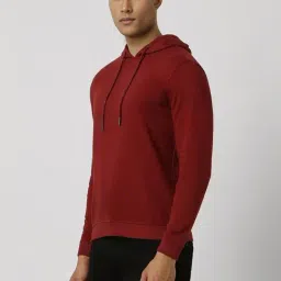 Van Heusen Maroon Regular Fit Hooded Sweatshirt image 3