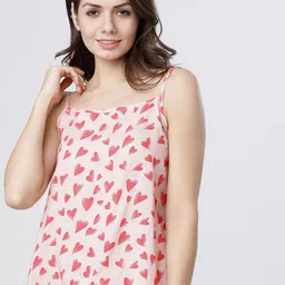Tokyo Talkies Pink Printed Camisole Lounge Top-picture-25
