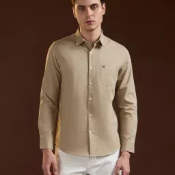 The Bear House Beige Slim Fit Solid Shirt-picture-34