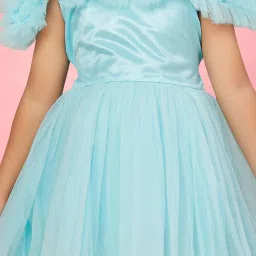 Aarika Kids Sky Blue Flared Fit Frock Dress image 5