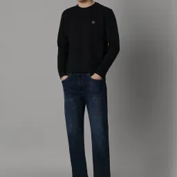 Louis Philippe Black Regular Fit Self Pattern Sweatshirt image 5