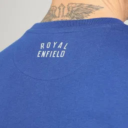 Royal Enfield Blue Cotton Blend Regular fit Printed T-Shirt image 5