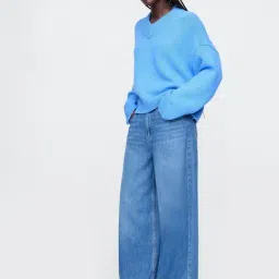 GAP Blue Relaxed Fit Solid Pullover image 5