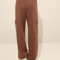 studiofit women Studiofit by Westside Brown Cargo-Style High-Rise Track Pants image 2