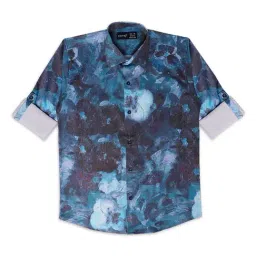 Cavio Kids Navy Printed Full Sleeves Shirt-picture-28