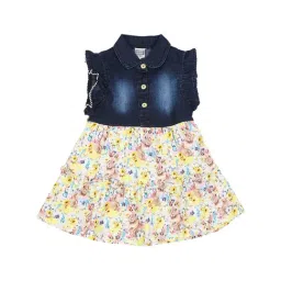 Mee Mee Kids Blue & White Printed Dress-image-94