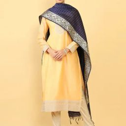 Soch Navy Woven Pattern Dupatta-picture-10