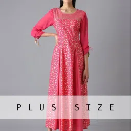Aurelia Pink Cotton Printed A Line Kurta-picture-32
