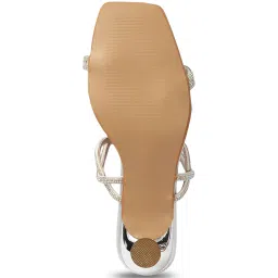 Carlton London Women's Silver Casual Sandals image 5