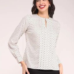 Fablestreet Off-White Polka Dots Top-picture-29