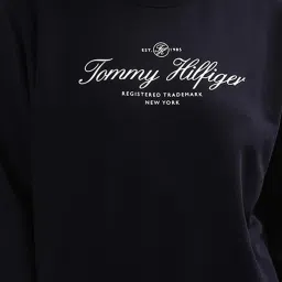 TOMMY HILFIGER Navy Cotton Graphic Print Sweatshirt image 5