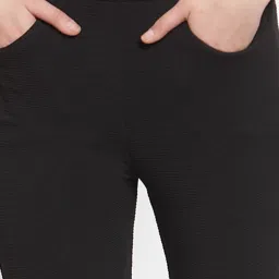 KASSUALLY Black Regular Fit High Rise Trousers image 5