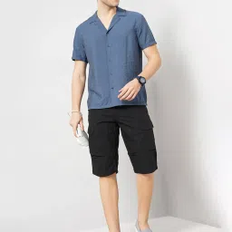 celio celio* Steel Blue Regular Fit Shirt image 5