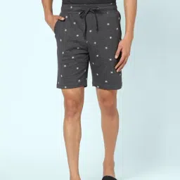 Ajile By Pantaloons Anthra Melange Cotton Slim Fit Printed Shorts-image-52