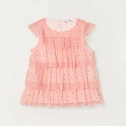 Fame Forever by Lifestyle Kids Peach Printed Top-picture-31