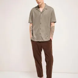 THE BEAR HOUSE Brown Polyester Regular fit Self Design Shirts image 5