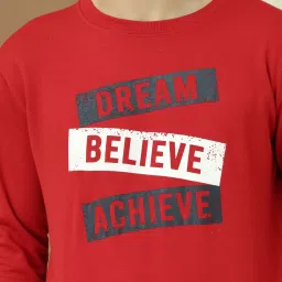 Vimal Jonney Maroon Fleece Regular Fit Printed Sweatshirt image 5